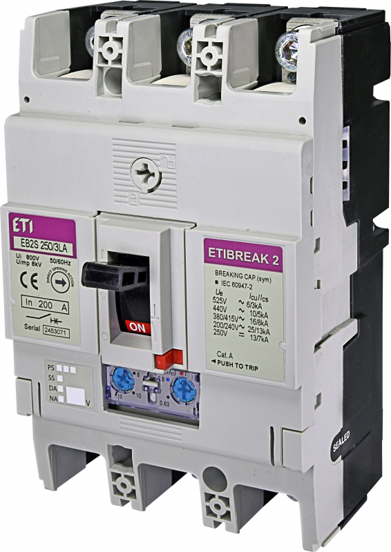 WYŁĄCZNIK MOCY 3P, 16KA, WYZW. TM (REGUL.TERMICZNA I MAGNETYCZNA) EB2S 250/3LA 200A 3P - 004671887 - ETI