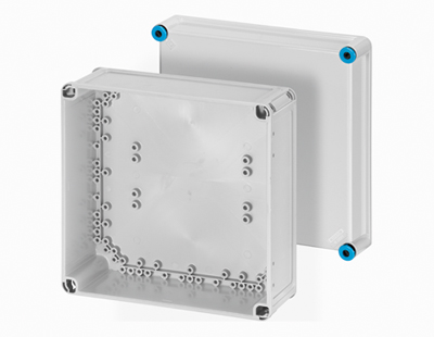 Obudowa pusta K, IP 65, 300x300x170, bez przetłoczeń, pokrywa nieprzezroczysta, K 0201. - 60001039 - HENSEL