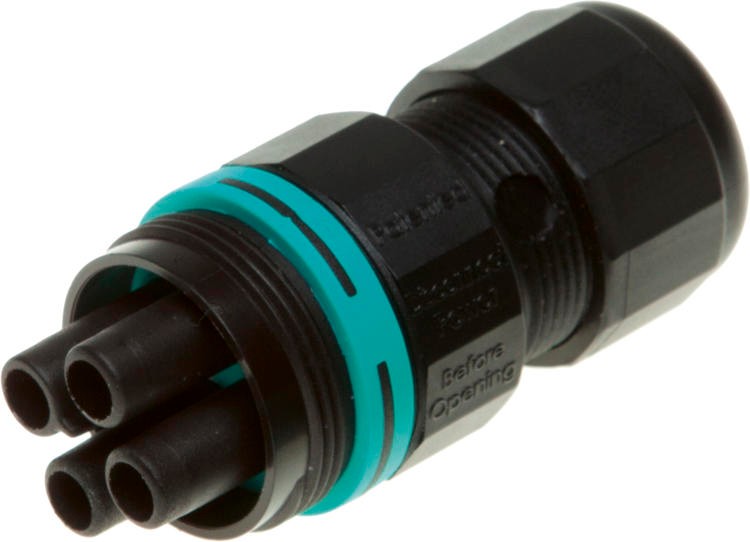 GNIAZDO ZŁĄCZKI 4 TOROWE CONNECTOR IP68 NA PRZEWÓD 7-12MM - THB.387.B4A - LUMIQON SPÓŁKA Z OGRANICZONĄ ODPOWIEDZIALNOŚCIĄ