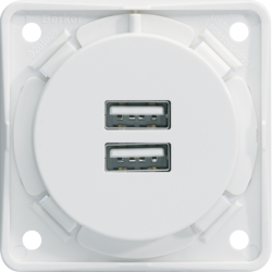 Integro Gniazdo USB ładowania podwójne, 230V, 3A; biały, mat - 926102509 - HAGER