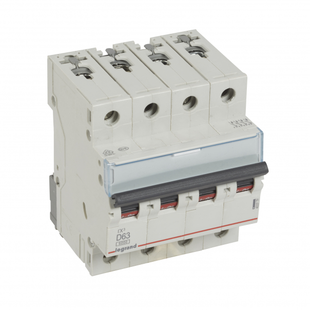 WYŁĄCZNIK NADPRĄDOWY D 63A 4 POLOWY CHARAKTERYSTYKA D SERII TX3 S304 - 403778 - LEGRAND
