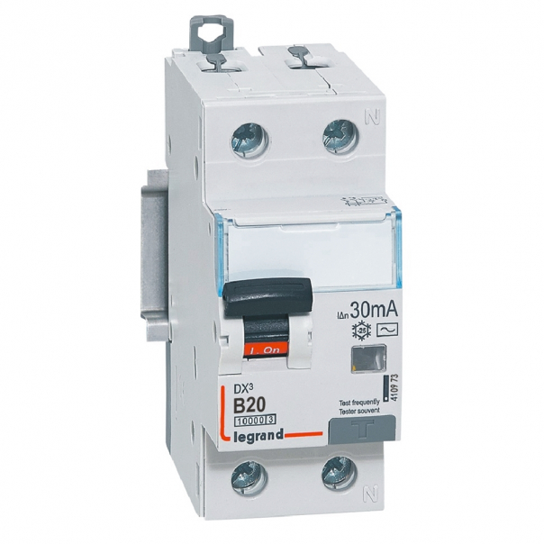 WYŁĄCZNIK RÓŻNICOWONADPRĄDOWY P 312 2P B 20A 30MA TYP AC 10KA SERII DX3 - 410973 - LEGRAND