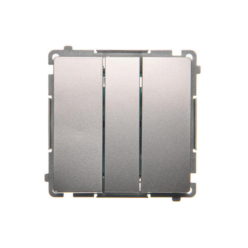 Łącznik potrójny (moduł) 10AX, 250V~, szybkozłącza; srebrny mat - BMW31.01/43 - KONTAKT SIMON
