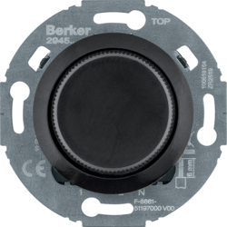 Serie 1930/Glas Rozszerzenie ściemniacza obrotowego komfort z płytką czołową, czarny - 294511 - HAGER