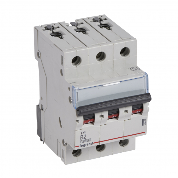 WYŁĄCZNIK NADPRĄDOWY B 2A 3 POLOWY CHARAKTERYSTYKA B SERII TX3 S313 - 404120 - LEGRAND