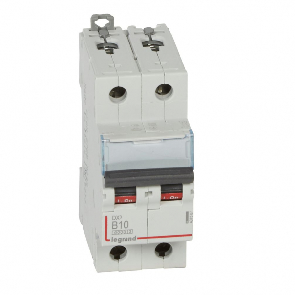 WYŁĄCZNIK NADPRĄDOWY B 10A 2-POLOWY SERII DX3 S 302 - 407507 - LEGRAND