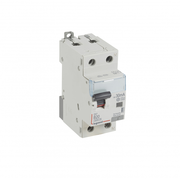 WYŁĄCZNIK RÓŻNICOWY Z CZŁONEM NADPRĄDOWYM B 20A 30MA 2-POLOWY CHARAKTERYSTYKA B TYP A SERII DX3 P 312 - 410966 - LEGRAND