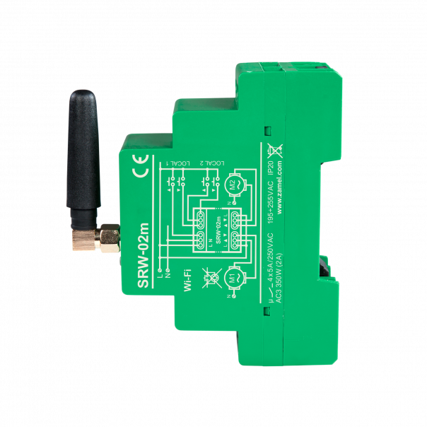 STEROWNIK ROLET WI-FI MODUŁOWY 2-ROLETY TYP: SRW-02M - SPL10000021 - ZAMEL