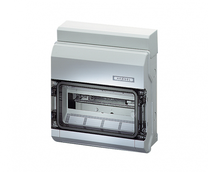 Rozdzielnica natynkowa KV, IP 65, 1x12 modułów, z zac. bezśrubowymi Fixconnect KV 9112 Z. - 6100596 - HENSEL