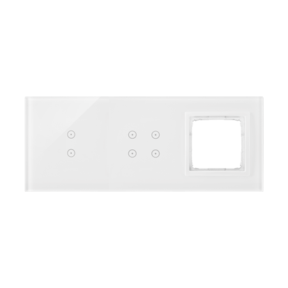 Panel dotykowy S54 Touch, 3 moduły, 2 pola dotykowe pionowe + 4 pola dotykowe + 1 otwór na osprzęt S54, biała perła - DSTR3340/70 - KONTAKT SIMON