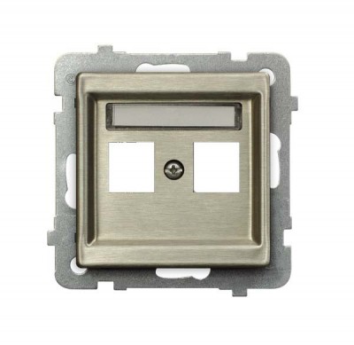 Obudowa gniazda podwójnego typu Keystone prosta SONATA NOWE SREBRO. - GPK-2RM/p/44 - OSPEL