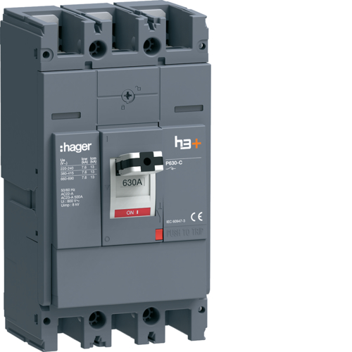 Rozłącznik mocy h3+ P630 3x630A MCCB  - HCW630AR - HAGER
