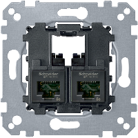 Mechanizm gniazda teleinformatycznego komputerowe 2xRJ45 kat 6 utp, Merten. - MTN4576-0002 - SCHNEIDER ELECTRIC