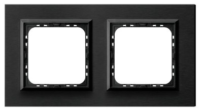 RAMKA PODWÓJNA ALUMINIUM 4MM SZCZOTKOWANY ANTRACYT SONATA - R-2RAC/64/25 - OSPEL