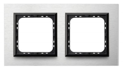 RAMKA PODWÓJNA SZCZOTKOWANE ALUMINIUM SONATA - R-2RAC/62/25 - OSPEL