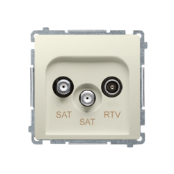 Gniazdo antenowe satelitarne podwójne końcowe SAT-SAT-RTV, (moduł). 2xwejście: SAT: 5&ndash;2400 MHz, RTV: 5&ndash;862 MHz; beż - BMZAR+SAT3.1-P2.01/12 - KONTAKT SIMON