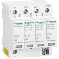 Ogranicznik przepięć iPRD1 12.5R-T12-3N 4-bieg. Typ1+2 (B+C) 12,5 kA ze stykiem - A9L16482 - SCHNEIDER ELECTRIC