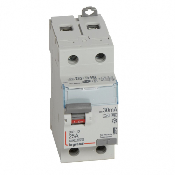 WYŁĄCZNIK RÓŻNICOWY 25A 30MA 2-POLOWY TYP HPI SERII DX3 P 302 - 411590 - LEGRAND