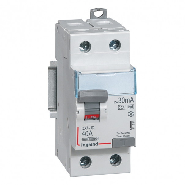 WYŁĄCZNIK RÓŻNICOWY 40A 30MA 2-POLOWY TYP HPI SERII DX3 P 302 - 411591 - LEGRAND