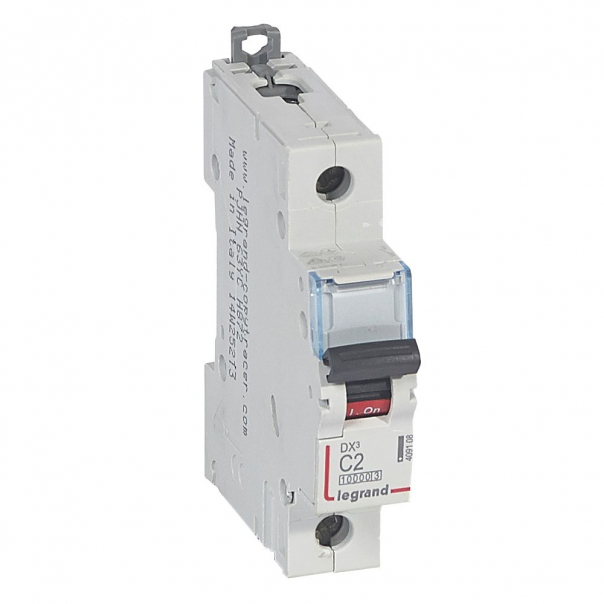 WYŁĄCZNIK NADPRĄDOWY C 2A 1 POLOWY CHARAKTERYSTYKA C SERII DX3 S 311 - 409108 - LEGRAND