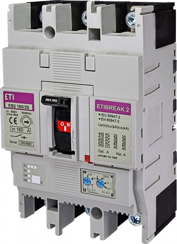 WYŁĄCZNIK MOCY 3P, 36KA, WYZW. TM EB2 160/3S 160A 3P - 004671061 - ETI