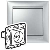 GNIAZDO POJEDYNCZE 2P 16A ALUMINIUM VALENA - 770116 - LEGRAND