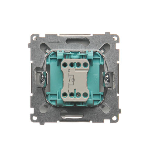 Łącznik jednobiegunowy z podświetleniem LED (moduł) 10AX, 250V~, szybkozłącza; stal inox - BMW1L.01/21 - KONTAKT SIMON