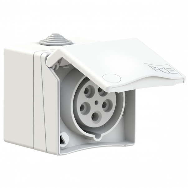 GNIAZDO ZABUDOWANE SERIA DESIGN IP44 gniazdo nadtynkowe przelotowe 16A 3P+Z+N 400V - 865-6v - PCE