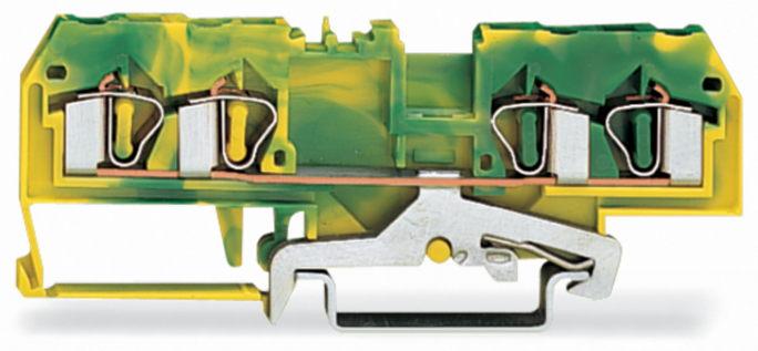 ZŁĄCZKA PE 4-PRZEWODOWA 4 MM2 ŻÓŁTO-ZIELONA. - 281-657 - WAGO