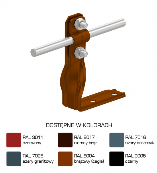 Uchwyt kątowy skręcony H=10cm Z-śruba /LA/    TYP AN-08R/LA/-N - C462576 - AN-KOM Sp. z o.o.