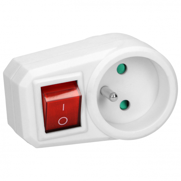 Adapter 1x2P+Z z włącznikiem - OR-AE-13188 - ORNO