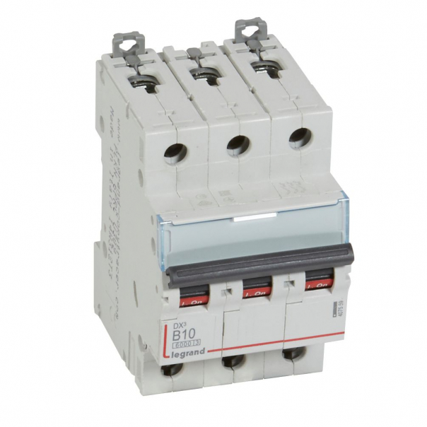 WYŁĄCZNIK NADPRĄDOWY B 10A 3-POLOWY CHARAKTERYSTYKA B SERII DX3 S303 - 407559 - LEGRAND