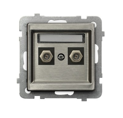 Gniazdo antenowe typu F podwójne, STAL INOX, SONATA STAL INOX - GPA-2RMF/m/37 - OSPEL