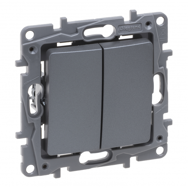 NILOE SELECTION - ŁĄCZNIK SCHODOWY PODWÓJNY 10 AX STAL - 762302 - LEGRAND