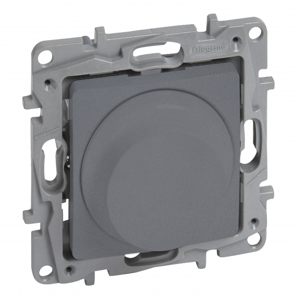 NILOE SELECTION - ŚCIEMNIACZ OBROTOWY 300 W - 2 PRZEWODOWY
(DO OBCIĄŻEŃ RLC ORAZ DO LAMP LED) STAL - 762388 - LEGRAND