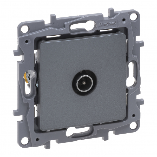 NILOE SELECTION - GNIAZDO TV(MĘSKIE) PRZELOTOWE 14 DB STAL - 762352 - LEGRAND