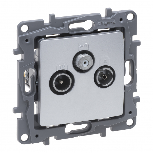 NILOE SELECTION - GNIAZDO TV-RD-SAT ZAKOŃCZENIOWE 10 DB ALUMINIUM - 762165 - LEGRAND