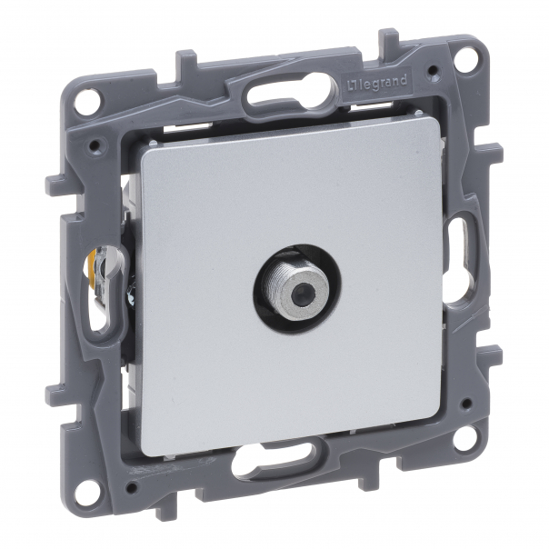 NILOE SELECTION - GNIAZDO TV - "TYPU F" KOŃCOWE DO INSTALACJI TYPU GWIAZDA 1 DB ALUMINIUM - 762150 - LEGRAND