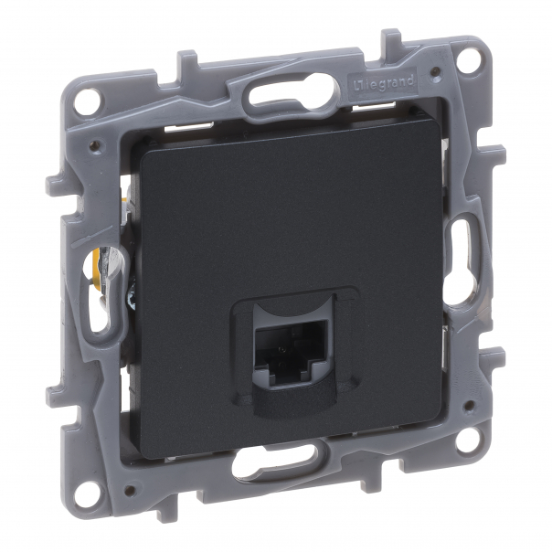 GNIAZDO KOMPUTEROWE POJEDYNCZE RJ45 KAT. 6 UTP ANTRACYT NILOE SELECTION - 762273 - LEGRAND