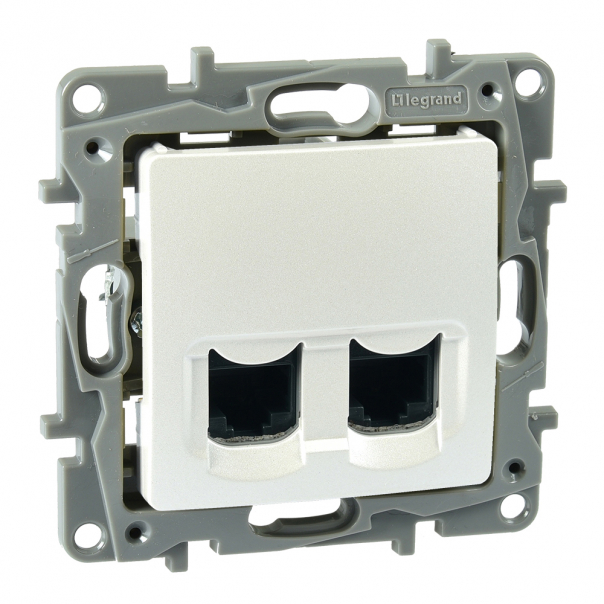 NILOE SELECTION - GNIAZDO 2 X RJ 45 KAT. 6 UTP PERŁA - 762474 - LEGRAND