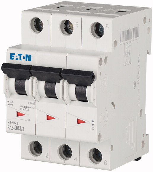 FAZ-D63/3 WYŁĄCZNIK NADPRĄDOWY TYP D 3-BIEG. - 115375 - EATON