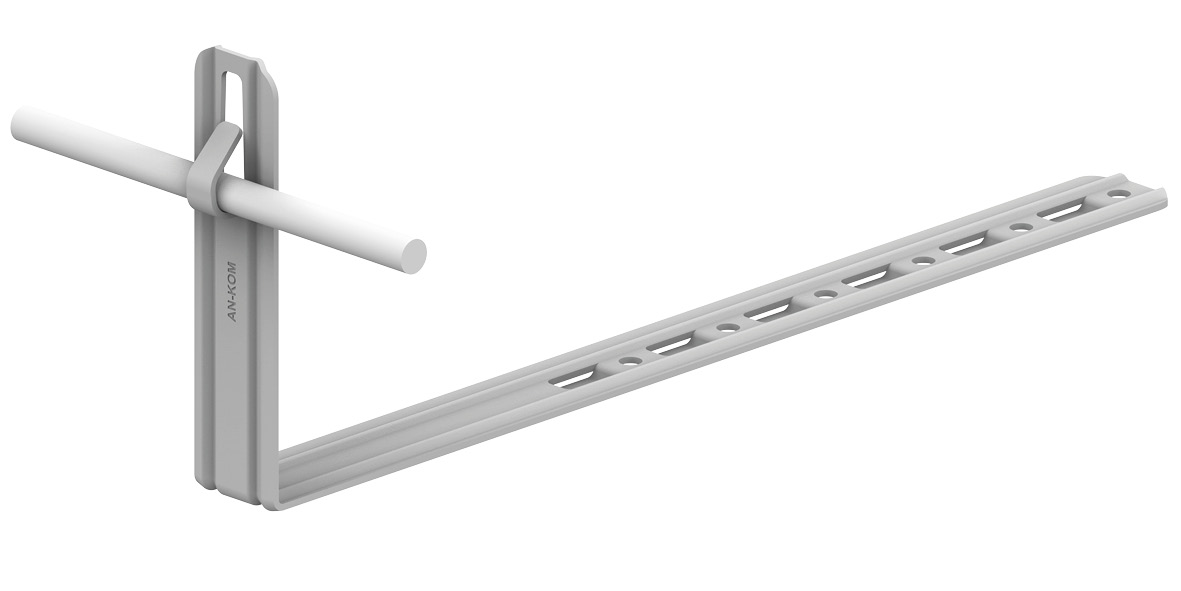 Uchwyt dach.regul.pros.Z-zag. L=28cm,H=10,4cm /OG/    TYP AN-19KL/OG/-N - E194544 - AN-KOM Sp. z o.o.