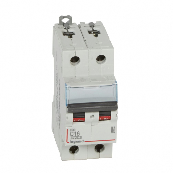 WYŁĄCZNIK NADPRĄDOWY C 16A 2-POLOWY CHARAKTERYSTYKA C SERII DX3 S302 - 407800 - LEGRAND