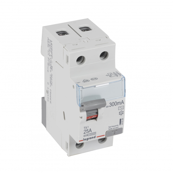 WYŁĄCZNIK RÓŻNICOWY 25A 300MA 2-POLOWY TYP AC SERII TX3 P 302 - 411529 - LEGRAND
