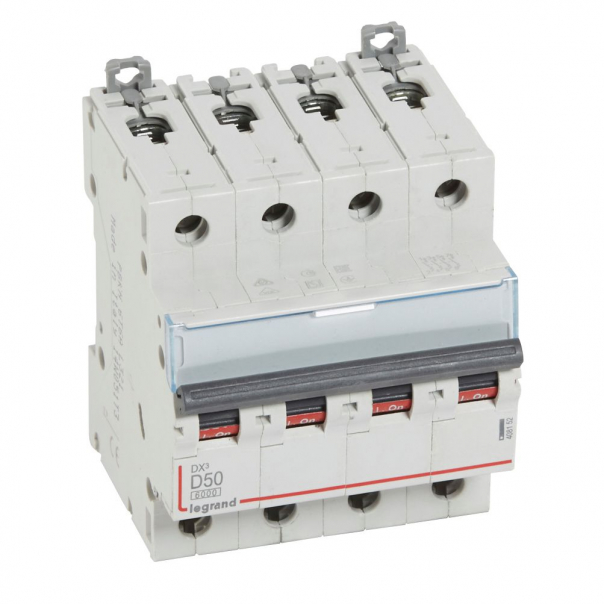 WYŁĄCZNIK NADPRĄDOWY D 50A 4 POLOWY CHARAKTERYSTYKA D SERII DX3 S 304 - 408152 - LEGRAND
