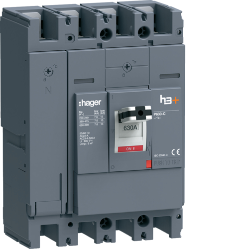 MCCB Rozłącznik mocy h3+ P630 4x630A - HCW631AR - HAGER
