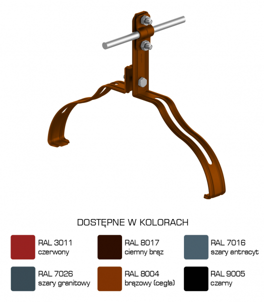 Uchwyt gąsior.prof. Z-śruba WZÓR 11 H=10 cm /LA/    TYP AN-15M/LA/-N - D463316 - AN-KOM Sp. z o.o.