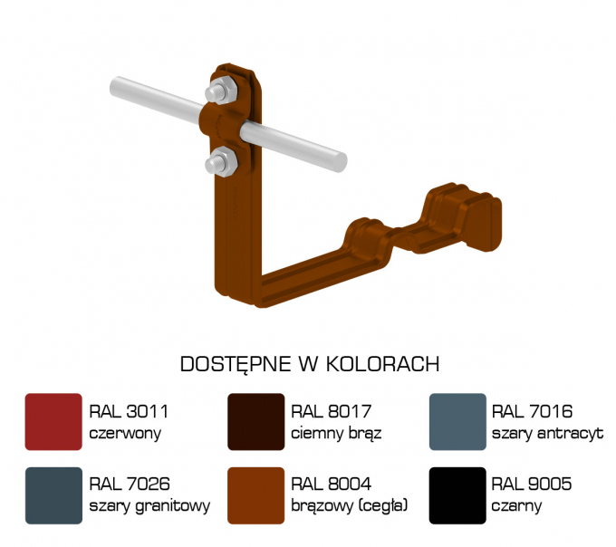 Uchwyt dach.prof.pros.Z-śr. WZÓR 3 H=10cm /LA/    TYP AN-24G/LA/-N - E464696 - AN-KOM Sp. z o.o.