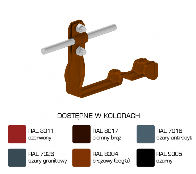 Uchwyt dach.prof.skr.Z-śr. WZÓR 3 H=10cm /LA/    TYP AN-27G/LA/-N - E464700 - AN-KOM Sp. z o.o.