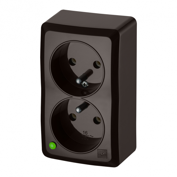 BERG GNT 2x2P+Z  IP 20 BRĄZOWY - 3743-05 - ELEKTRO-PLAST NASIELSK